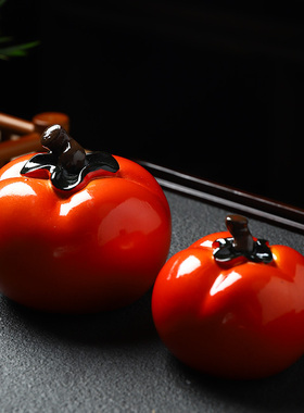 事事如意柿子摆件居家装饰品客厅书房酒柜M茶桌面个性创意摆设高