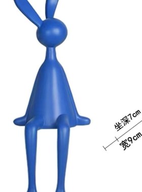 轻奢高档通红坐姿长m耳兔子摆件客厅电视柜酒店前台桌面玄关装饰