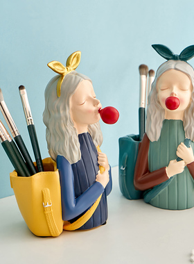 创意时尚笔筒高级感可爱学生办公室桌面装饰摆件T六一儿童节小礼