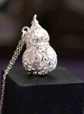 香薰香葫芦球镂空古风挂件纹25小球球随身丸女香囊吊坠银项链s9花