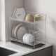 304 stainless steel kitchen dishes sink drain x rack bowl plate chopstick dish washing rack double-layer tableware countertop storage rack