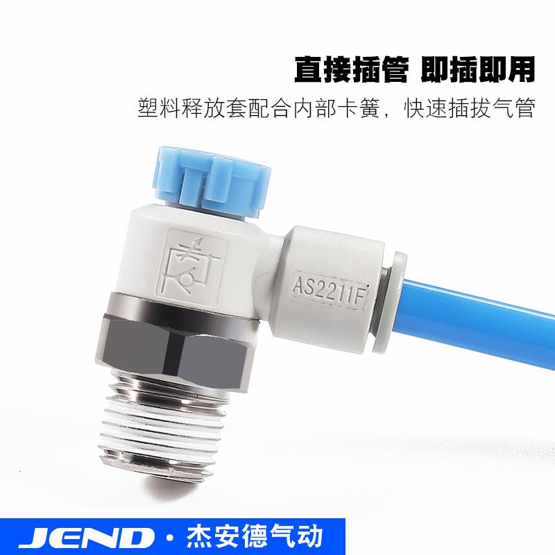 气动调速接头AS1201F节流阀M5-04气缸AS2201F可调02-06SA速度控制 - 图2