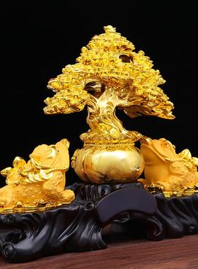 金蟾摆件招财客厅办公室开店铺装饰工艺品发财树公司开业乔迁礼物