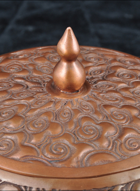 紫铜龙游天下香盒线香焚香器香薰炉香粉罐香粉盒香道用具沉香罐