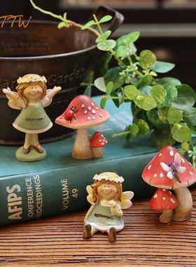 卡通森林蘑菇趣味装饰礼物可爱童话橱窗儿童房微景观家居饰品道具