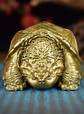 全黄铜实心富甲天下大鳄龟佛鳄龟模型手办桌面摆件长寿乌龟礼品