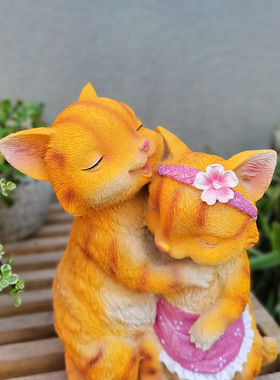 可爱小猫咪动物摆件花园庭院阳台民宿造景布置创意桌面装饰品礼物