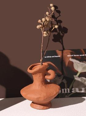 贝汉美侘寂风家居客厅陶瓷花瓶摆件复古艺术插花花器桌面装饰摆设