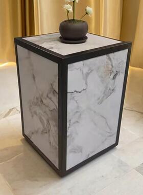 大理石摆件底座客厅玄关落地装饰展示增高摆台石头墩子岩板花架子