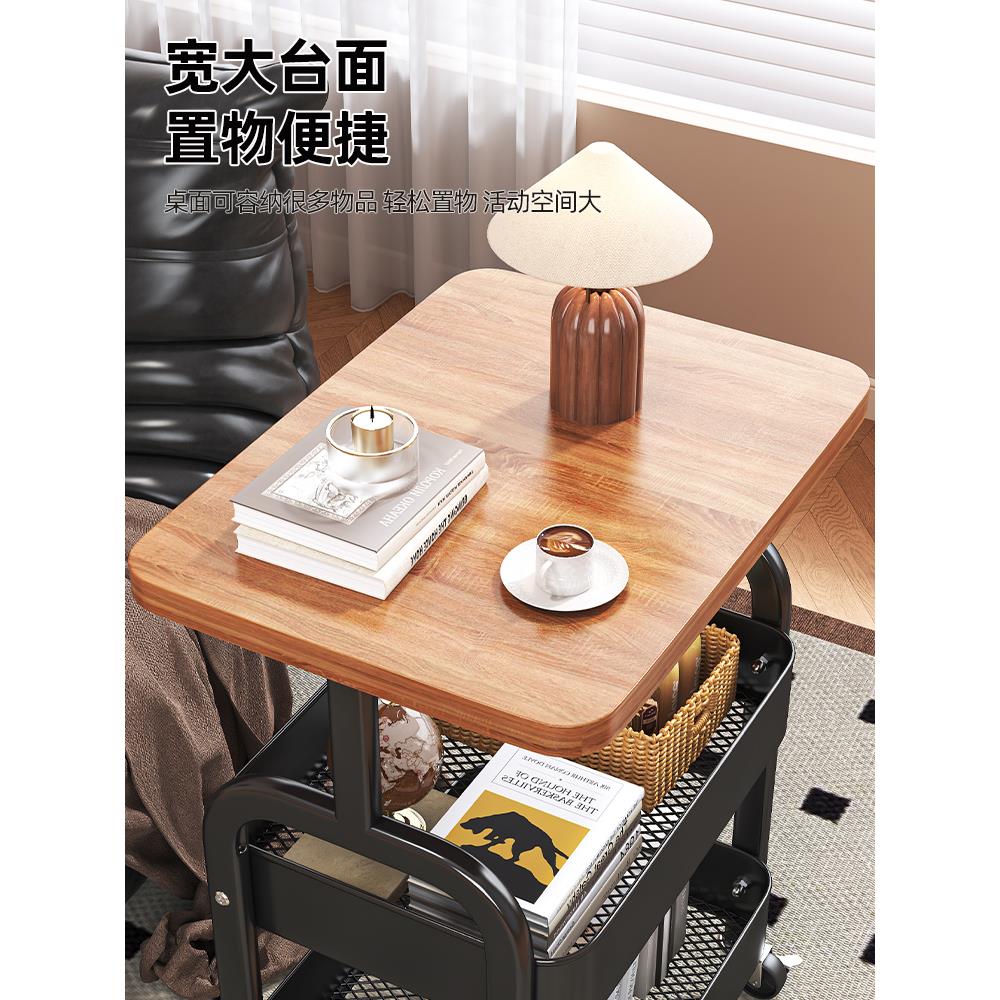 中古可移动茶几小推车置物架家用客厅卧室床头小桌子沙发边几边柜 - 图1