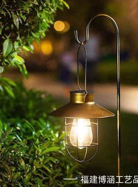 铁艺庭院挂灯摆件阳台装饰太阳能吊灯花园别墅户外路灯室外防水