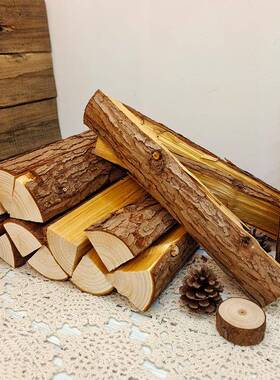 木柴装饰民宿店铺搭配美式原木摆件橱窗背景陈列壁炉木材柴火摆件