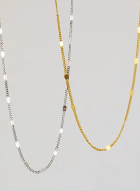 925纯银项链批发女闪片链蛇骨链高级感小众设计ins风气质