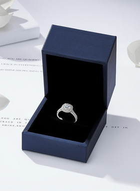 胖东来同款S925纯银变色方糖戒指女1克拉莫桑石食指戒轻奢满天星