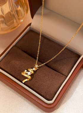 许愿星星圣诞树项链女S925纯银缎带简约精致锁骨链潮