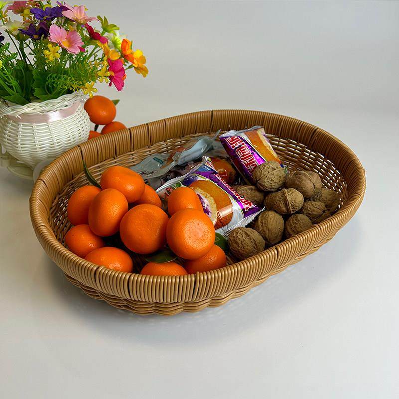 水果零食篮桌面干果点心盘茶几桌面果盘纯手工编织家用糖果收纳筐,淘宝优惠券,粉丝福利购,淘宝优惠卷