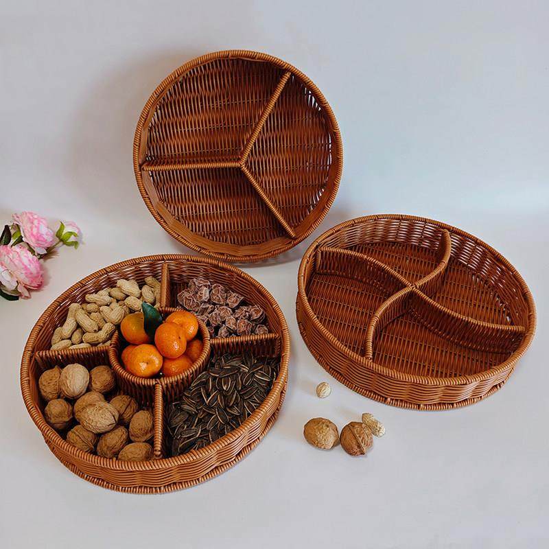 水果零食篮桌面干果点心盘茶几桌面果盘纯手工编织家用糖果收纳筐,淘宝优惠券,粉丝福利购,淘宝优惠卷