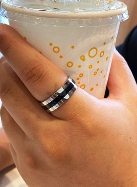 适合手粗的戒指男大号胖子超大复古时尚个性滴胶加肥加大食指指环