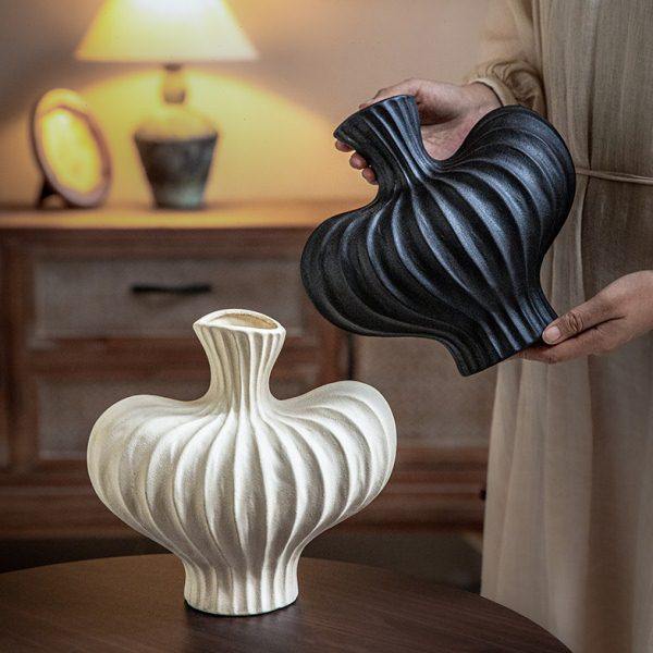 巷子尾〖轻奢艺术〗高级感花瓶复古插花器陶瓷侘寂风玄关入户摆件,淘宝优惠券,粉丝福利购,淘宝优惠卷