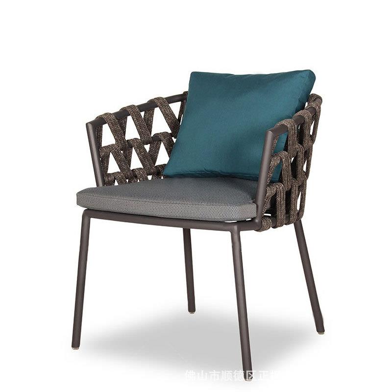 织带户外藤椅酒店咖啡厅绳编沙发洽谈创意休闲沙发组合家具 - 图1