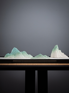 中式创意家居沙盘枯山水刘钱陶瓷假山玄关茶室桌面鱼缸造景装饰品