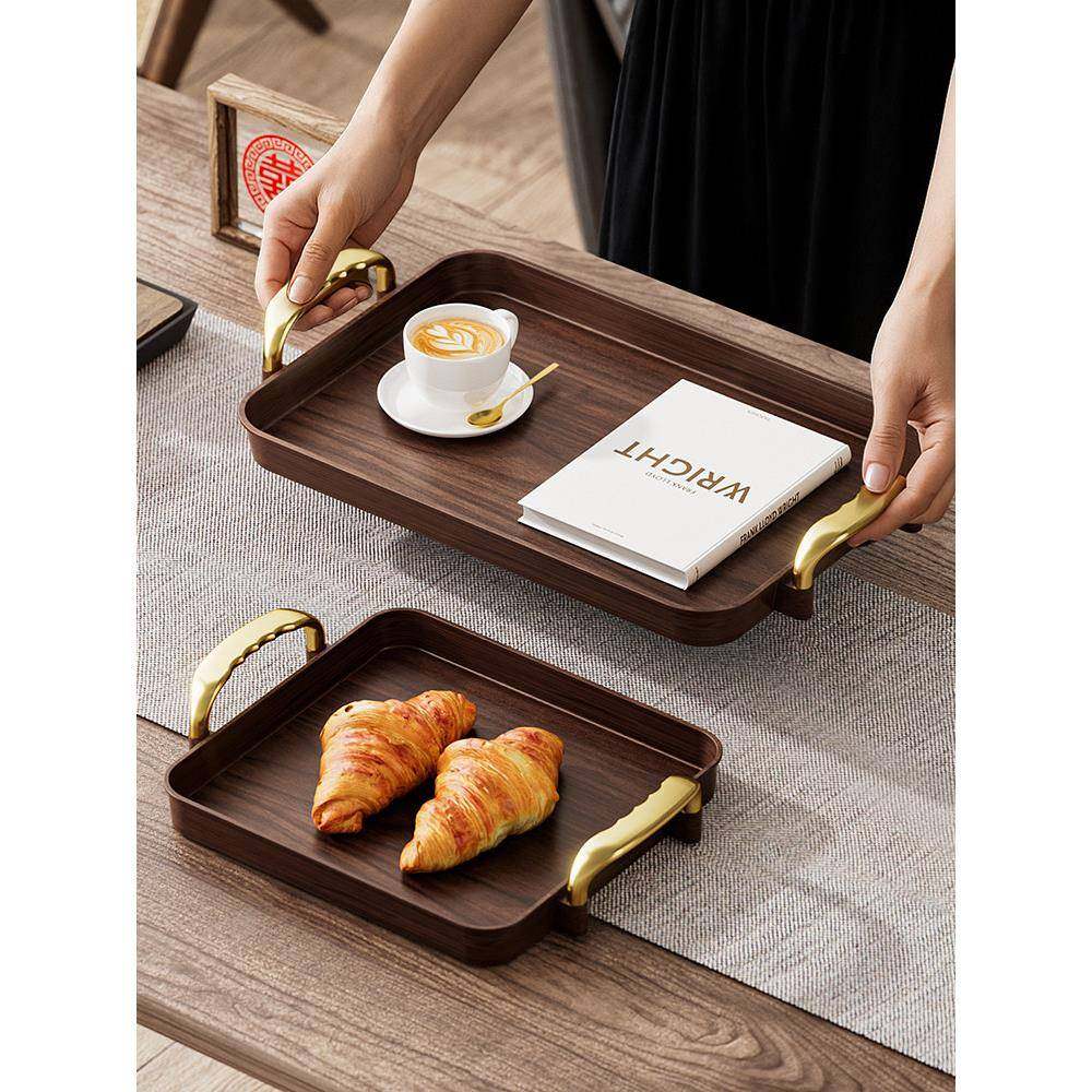 新款彷木纹茶托盘长方形家用放咖啡杯水杯盘高档酒店杯子收纳托盘,淘宝优惠券,粉丝福利购,淘宝优惠卷
