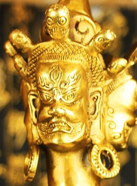 铜大号金刚撅 三面普巴金刚杵铜杵金钢杵法器马头明王杵撅纯