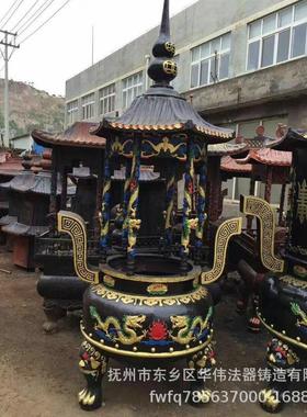 供应六龙柱铁香炉、寺庙六龙柱铁香炉圆形仿古香炉龙柱香炉
