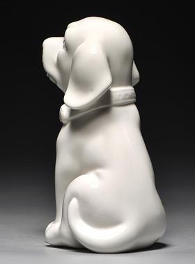 白色陶瓷狗摆件可爱十二生肖小狗工艺旺财客厅家居房屋补角装饰品