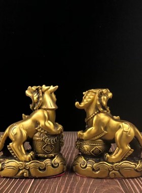 纯铜貔貅招财摆件聚宝盆路冲壁刀客厅书房玄关偏财炒股办公室