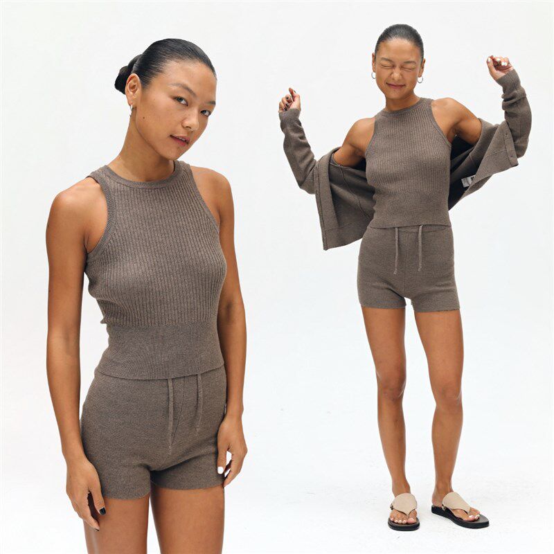 oneup基础款背心开衫外套两件套女秋季套装宽松休闲针织衫上衣,淘宝优惠券,粉丝福利购,淘宝优惠卷