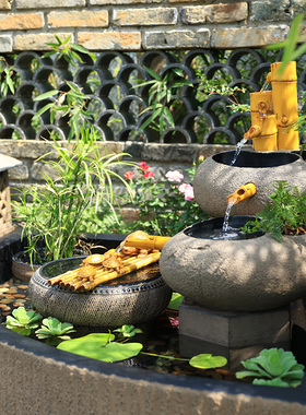 汉韵堂庭院流水摆件园林花园水景布置户外循环水鱼池水池水系造景