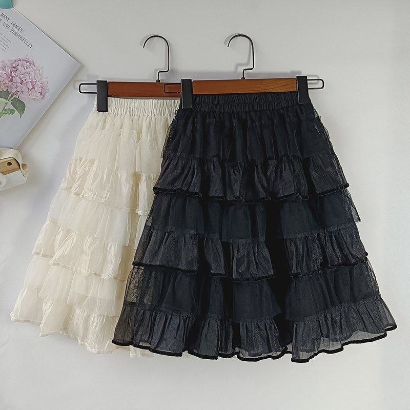 女童半身裙2024新款儿童百褶裙长款蛋糕裙夏季a字裙公主网纱裙子,淘宝优惠券,粉丝福利购,淘宝优惠卷