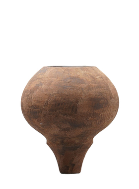 新中式复古橙陶瓷花瓶轻奢小摆件电视柜酒柜橱窗装饰品艺术陈列品