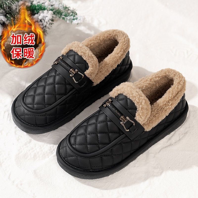 2024新款冬季妈妈女鞋棉鞋女秋加绒一脚蹬豆豆鞋外穿保暖休闲板鞋,淘宝优惠券,粉丝福利购,淘宝优惠卷
