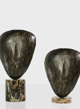 铸铁面具雕塑摆件抽象摆件展示柜电视柜样板房售楼处家居软装摆设