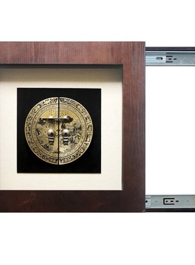 青铜浮雕中式新电表箱装饰画可推拉遮挡箱画上翻挂画中式配电箱画