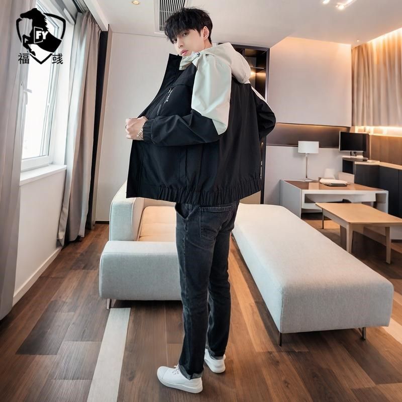 2025春季潮流搭配男装休闲运动套装一整套男士连帽休闲外套牛仔裤,淘宝优惠券,粉丝福利购,淘宝优惠卷