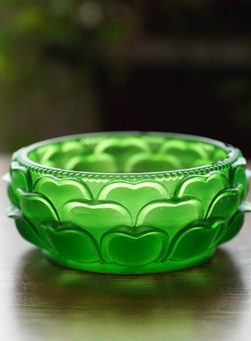 24年五路财神琉璃水供黄黑红白绿财神佛像招财流水摆件聚宝浴佛盆