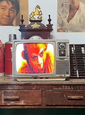 可以播放的黑白电视机老式708090年代复古怀旧摆件装饰道具古董