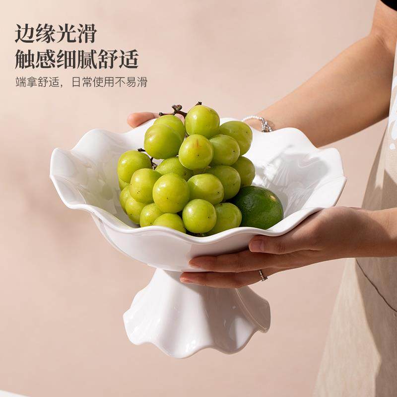 果盘客厅茶几家用2025新款陶瓷果篮干果盘轻奢高端零食盘商用餐具,淘宝优惠券,粉丝福利购,淘宝优惠卷