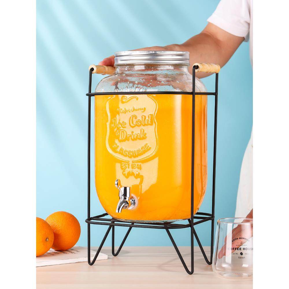 网红可乐桶容器威士忌调酒桶自助饮料桶带龙头凉水壶玻璃果汁罐,淘宝优惠券,粉丝福利购,淘宝优惠卷