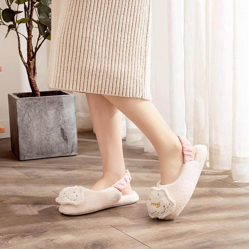 冬季软绵绵云朵配饰保暖家居棉鞋 橡胶防滑软底静音可爱月子鞋,淘宝优惠券,粉丝福利购,淘宝优惠卷