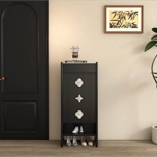 PH家居法式复古中古入户鞋柜玄关柜实木小户型家用收纳柜 - 图1