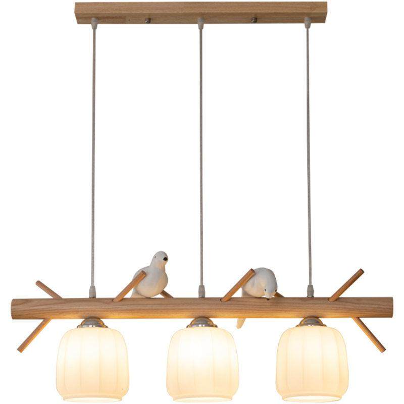 北欧餐厅吊灯三头现代简约原木风长条饭厅灯个性吧台茶室小鸟灯具,淘宝优惠券,粉丝福利购,淘宝优惠卷