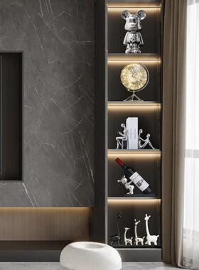 现代轻奢极简电镀银人物抽象书档摆件酒柜书房办公室样板房装饰品