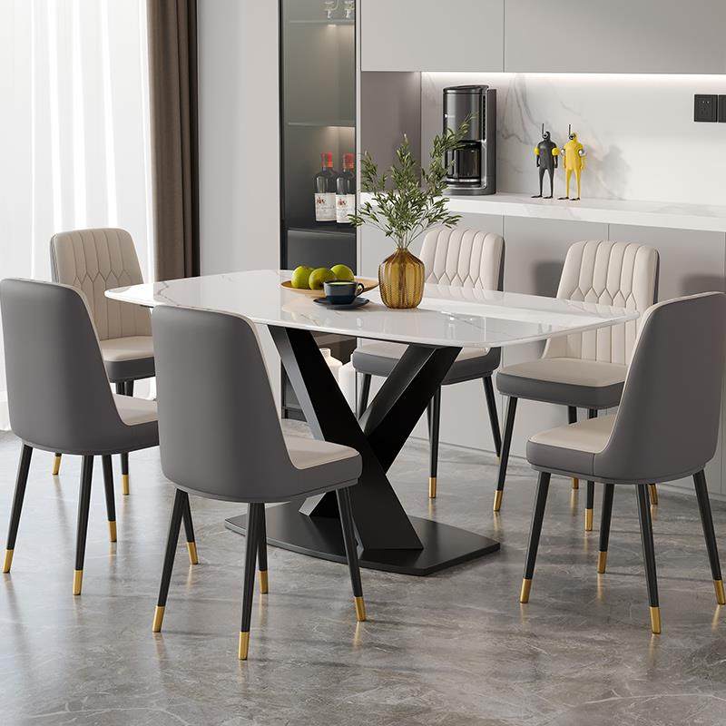 现代简约岩板餐桌椅组合意式极简轻奢长方形西餐桌小户型家用餐桌,淘宝优惠券,粉丝福利购,淘宝优惠卷