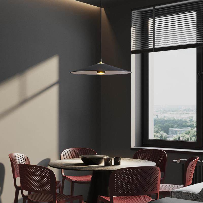 现代简约个性创意2025新款极简餐厅吊灯单头COB餐桌圆形飞碟吊灯,淘宝优惠券,粉丝福利购,淘宝优惠卷