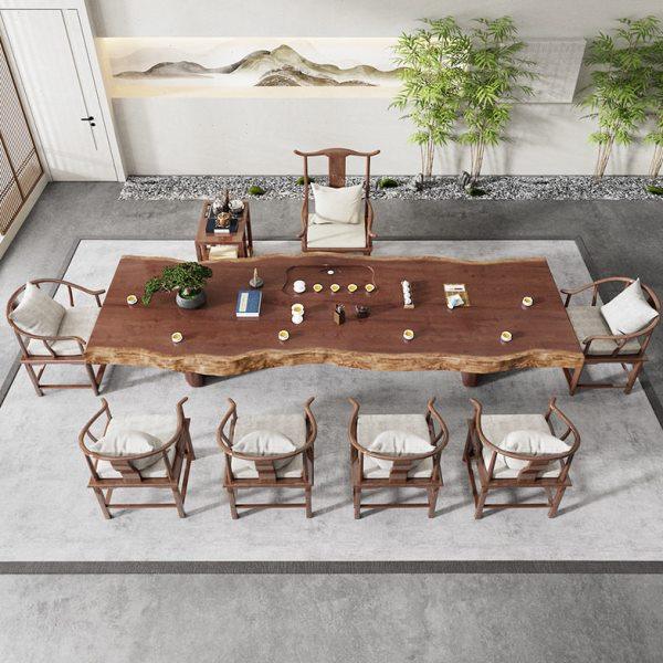 新中式实木大板茶桌椅组合家用泡茶台禅意功夫公茶室客厅茶桌,淘宝优惠券,粉丝福利购,淘宝优惠卷