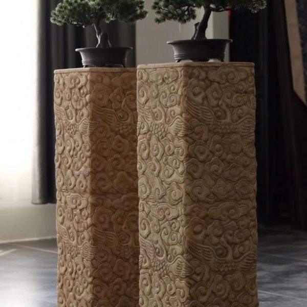 汉白玉仿古做旧石雕云彩柱会所景观装饰祥云柱仙鹤纹饰花盆柱花几,淘宝优惠券,粉丝福利购,淘宝优惠卷